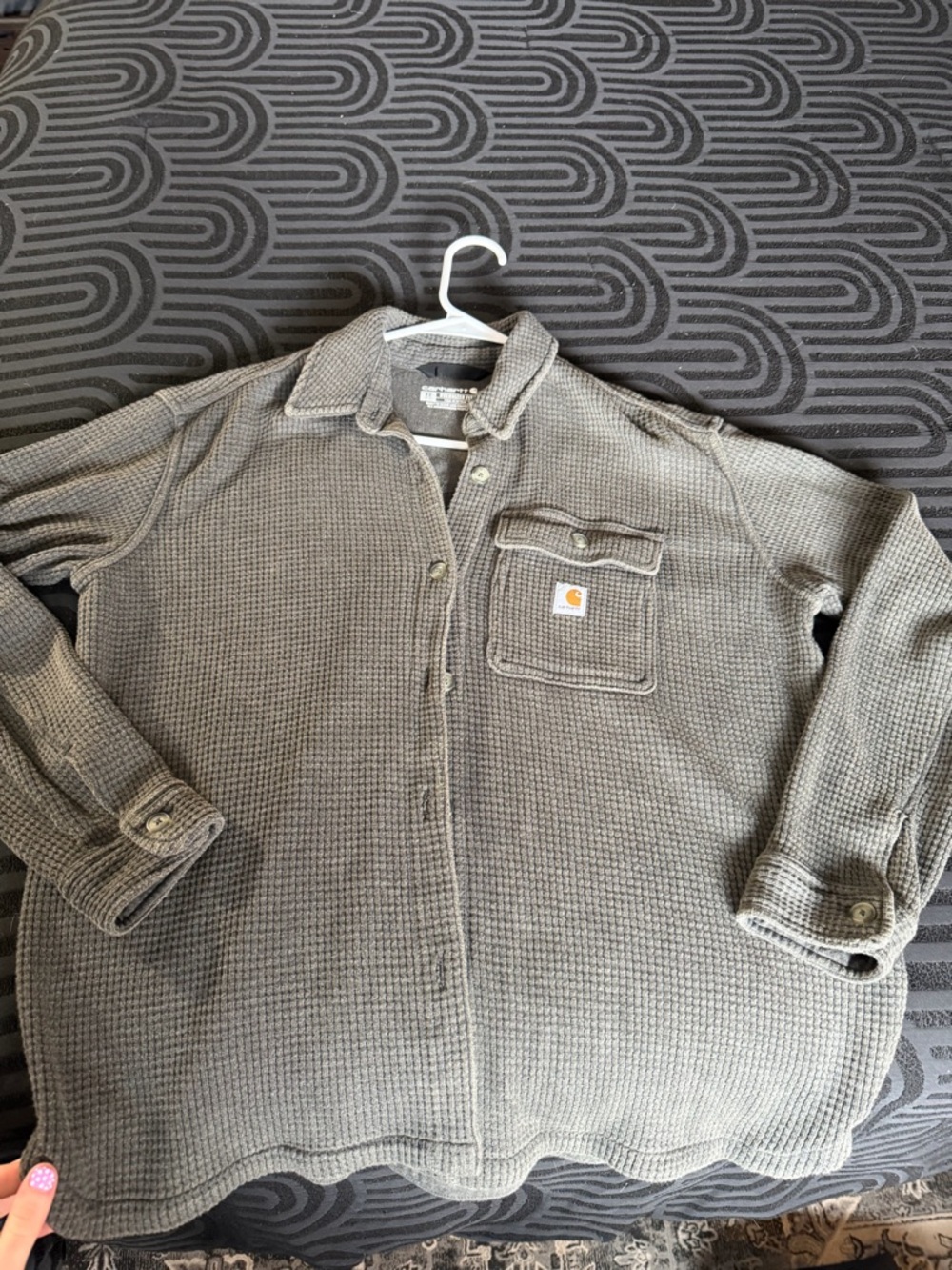 Carhartt Women’s Waffle-Knit Button-Up Sweater - Gray